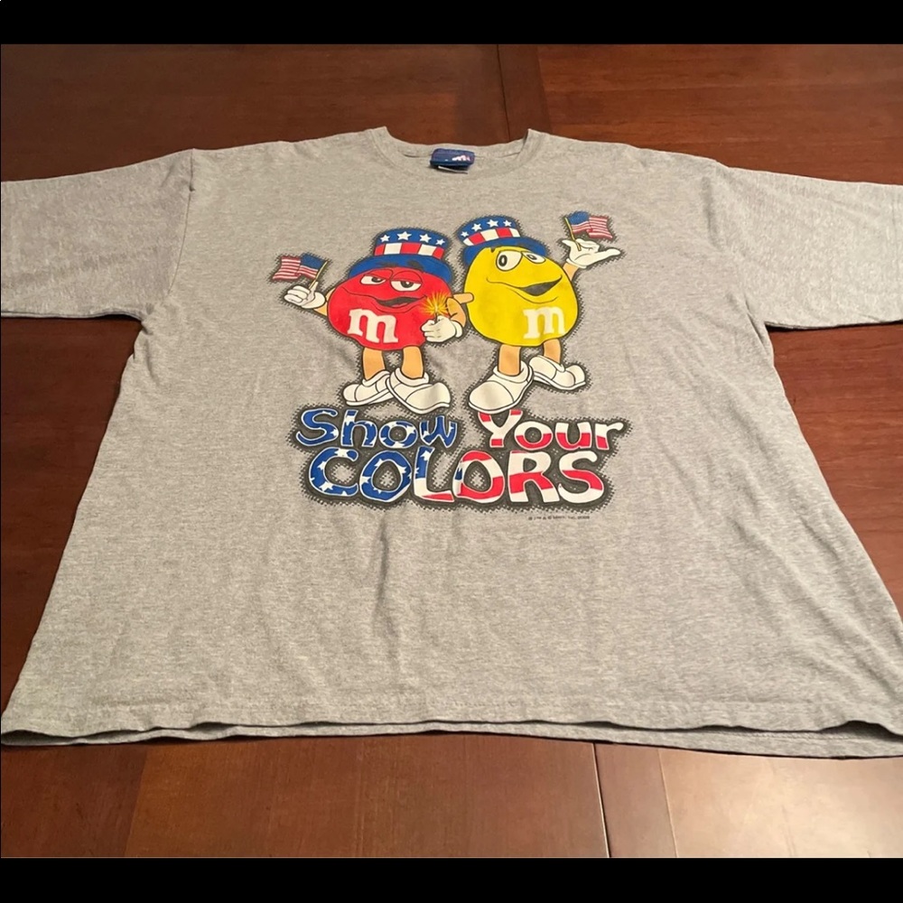 M&M’s 2006 T Shirt Mens XL Fourth of July Red And Yellow Candy